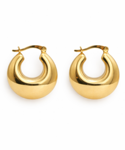 Chunky Domed Hoops YG Plated
