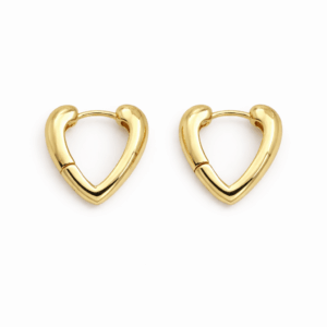 Chunky Heart Shaped Huggies YG Plated