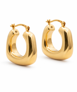 Chunky Square Hoops YG Plated