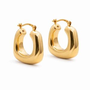 Chunky Square Hoops YG Plated