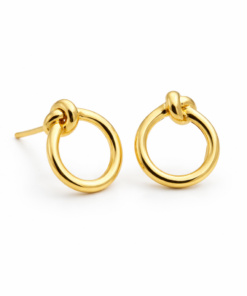 Knot and Circle Studs YG Plated