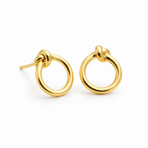 Knot and Circle Studs YG Plated