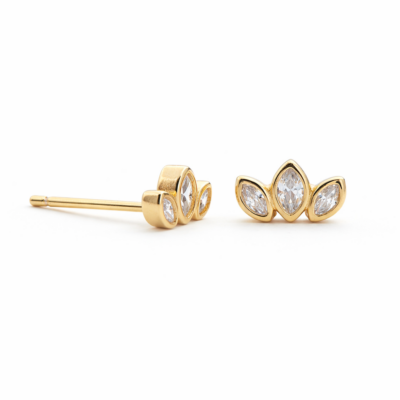 Trio Marquise Studs YG Plated