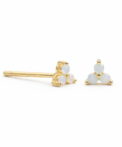 Trio Opal Cluster Studs YG Plated