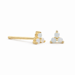 Trio Opal Cluster Studs YG Plated