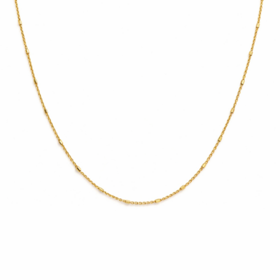 Bar Station Necklace YG Plated