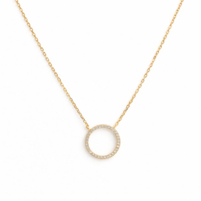Large Circle of Life Necklace YG Plated