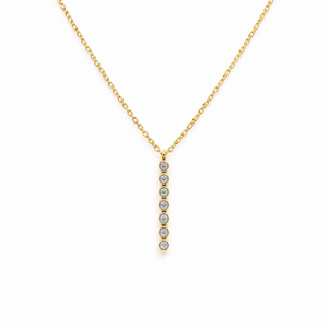 Bezel Bar Necklace YG Plated