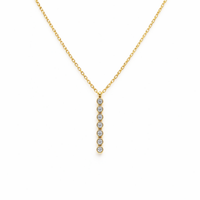 Bezel Bar Necklace YG Plated