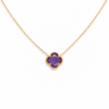 9ct YG Amethyst Clover Necklace