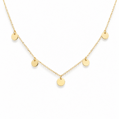 9ct YG Disc Charm Necklace