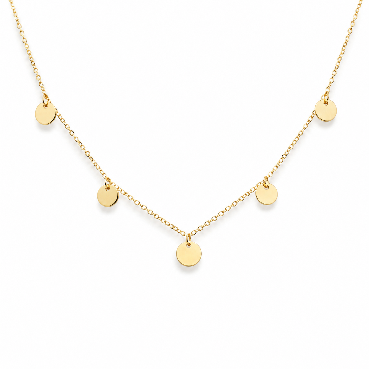 9ct YG Disc Charm Necklace