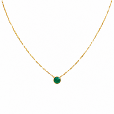 Green Onyx Single Round Necklace