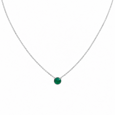 Green Onyx Single Round Necklace