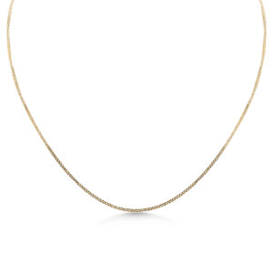 9ct YG Dainty Square Wheat Necklace