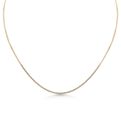 9ct YG Dainty Square Wheat Necklace