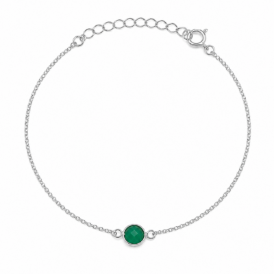 Green Onyx Single Round Bracelet
