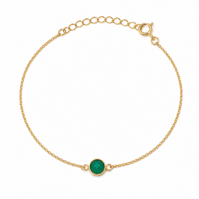 Green Onyx Single Round Bracelet