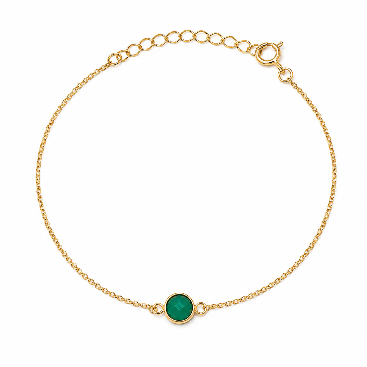 Green Onyx Single Round Bracelet