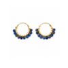 Lapis Lazuli Beaded Hoops (Small)