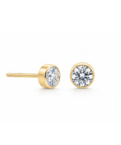 9ct YG CZ Tube Studs (5mm)