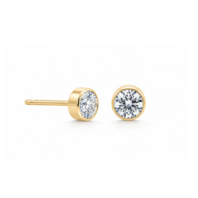 9ct YG CZ Tube Studs (5mm)