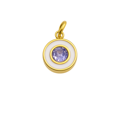 February Round Birthstone Charm – Carins Jewellery Design