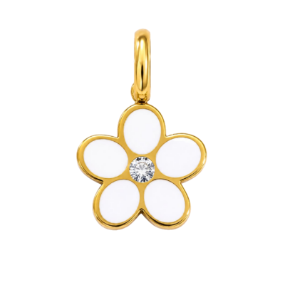 White Daisy Charm with CZ – Carins Jewellery Design