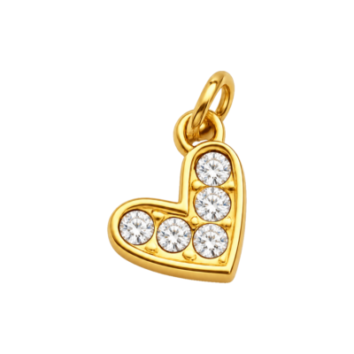 White Rhinestone Heart Charm – Carins Jewellery Design