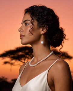 Bushveld safari-style bridal pearl jewellery, Sabie Sands Wedding Pearl Collection by Carin's Jewellery Design, image 3