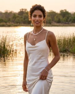 Bushveld safari-style bridal pearl jewellery, Sabie Sands Wedding Pearl Collection by Carin's Jewellery Design, image 5