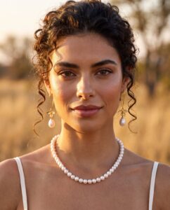 Bushveld safari-style bridal pearl jewellery, Sabie Sands Wedding Pearl Collection by Carin's Jewellery Design, image 6