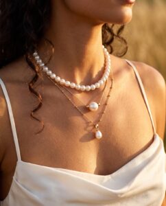 Bushveld safari-style bridal pearl jewellery, Sabie Sands Wedding Pearl Collection by Carin's Jewellery Design, image 9