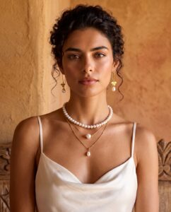 Bushveld safari-style bridal pearl jewellery, Sabie Sands Wedding Pearl Collection by Carin's Jewellery Design, image 13
