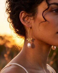 Bushveld safari-style bridal pearl jewellery, Sabie Sands Wedding Pearl Collection by Carin's Jewellery Design, image 14