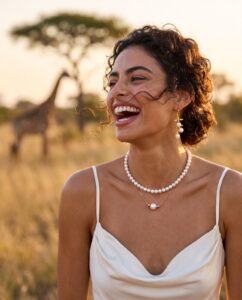 Bushveld safari-style bridal pearl jewellery, Sabie Sands Wedding Pearl Collection by Carin's Jewellery Design, image 20