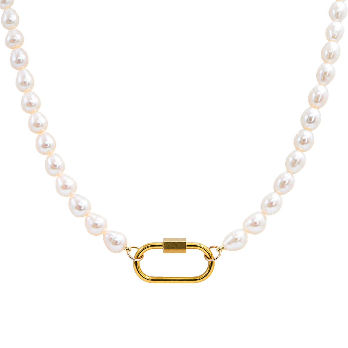 01_Pearl_necklace_carabiner Pearl Necklace with Carabiner Clasp – Carins Jewellery Design