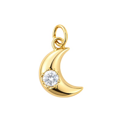 Crescent Moon Charm with Stone – Carins Jewellery Design