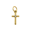 Cross with Single Stone Charm – Carins Jewellery Design
