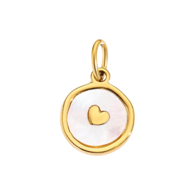 Mother of Pearl Heart Disc Charm – Carins Jewellery Design